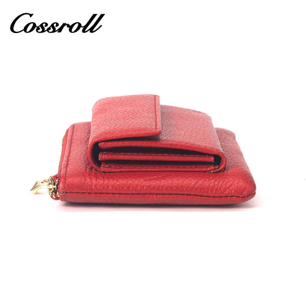 ODM/OEM Manufacturer red genuine leather women's wallet With CE Certificate