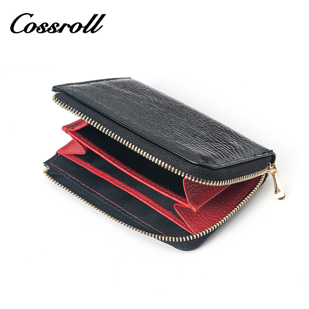 New Customization black leather travel wallet for women With Good Shop