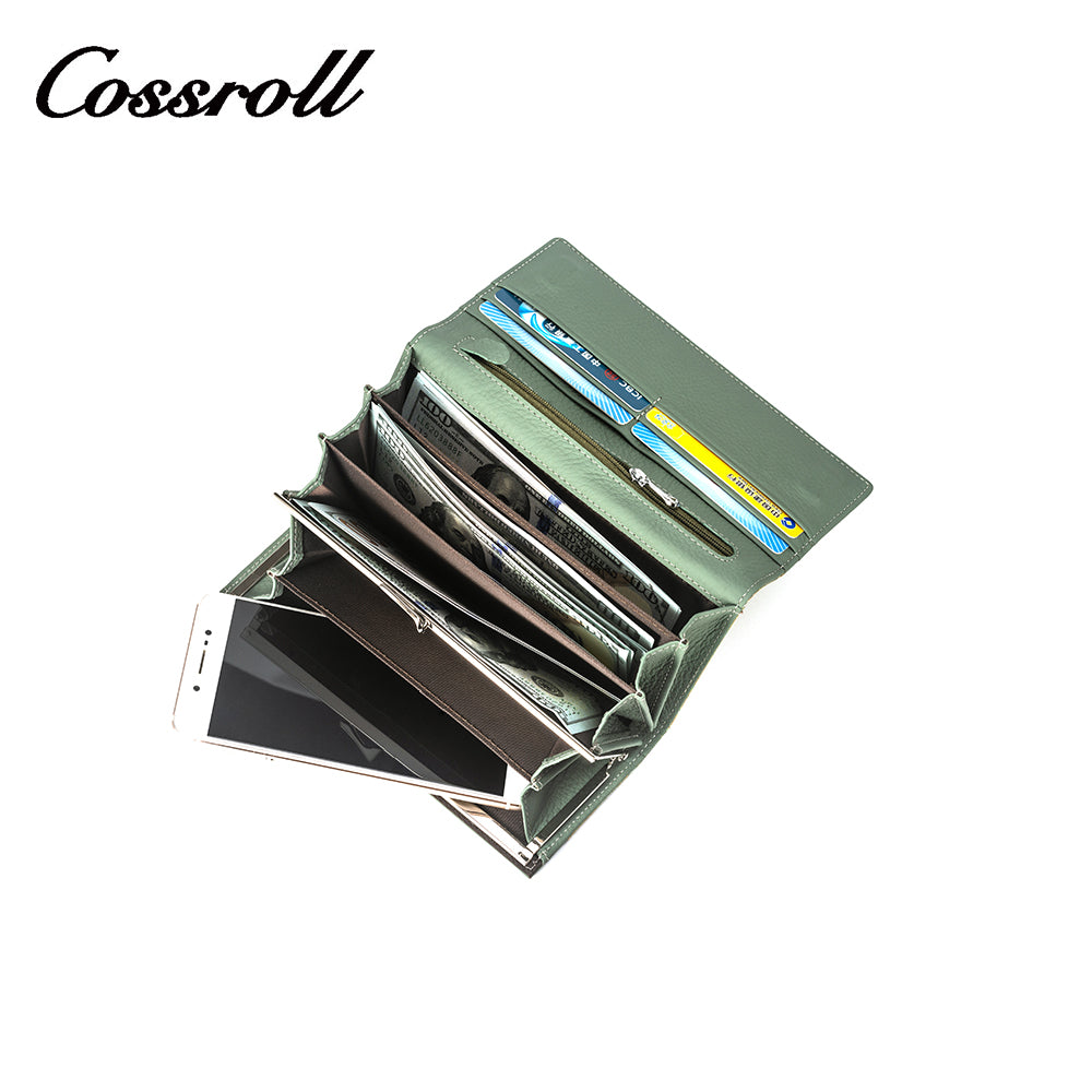 2024 Custom high-end leather women's printed leather wallet for the European market