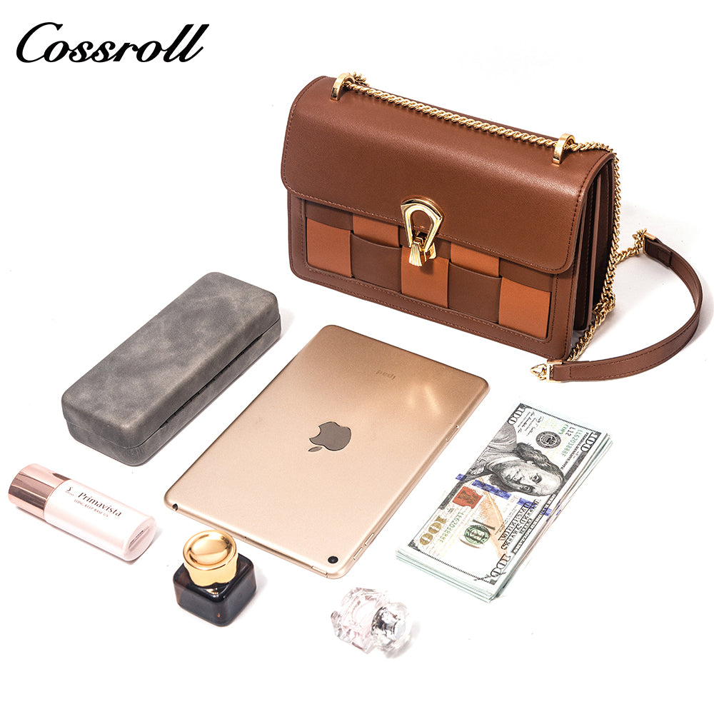 Best Selling Quality women's bag shoulder crossbody bag chain plaid small square bag woven casual women's bag best-selling style