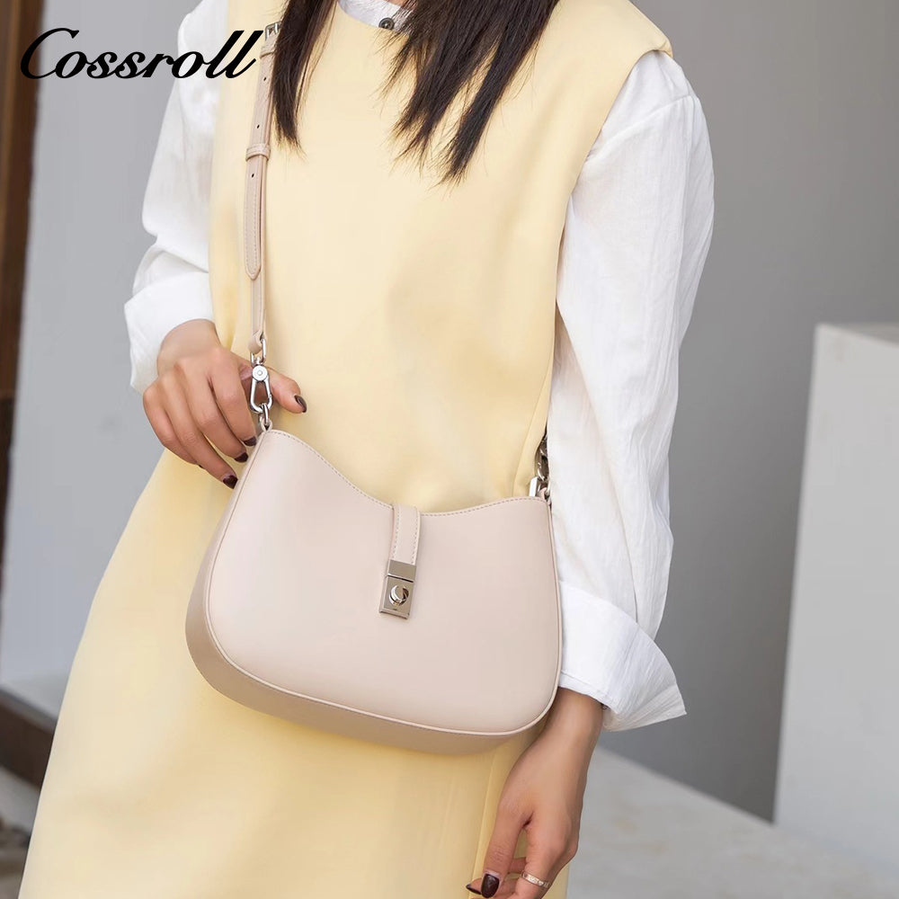 Crossbody Fashion Vegetable Tanned Leather Women's Bag Premium Feeling Hundred Underarm Bag