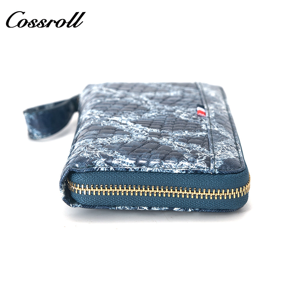 Comfortable New Design green personalised crocodile texture Genuine Leather
