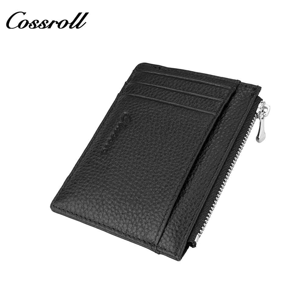 Head layer cowhide small wallet ladies short multi-card slot coin purse