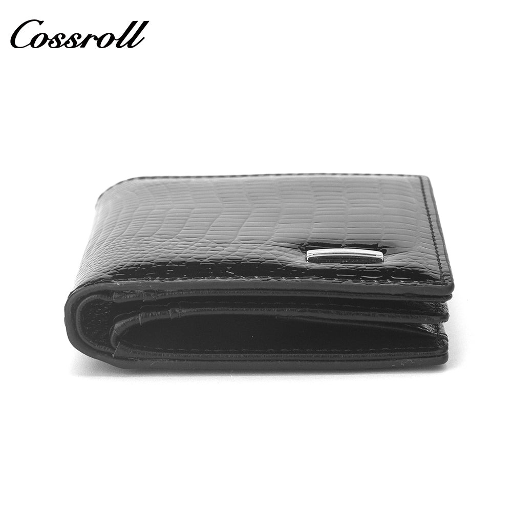 New factory custom leather money baotou layer cowhide change card bag patent leather holding women's purse custom
