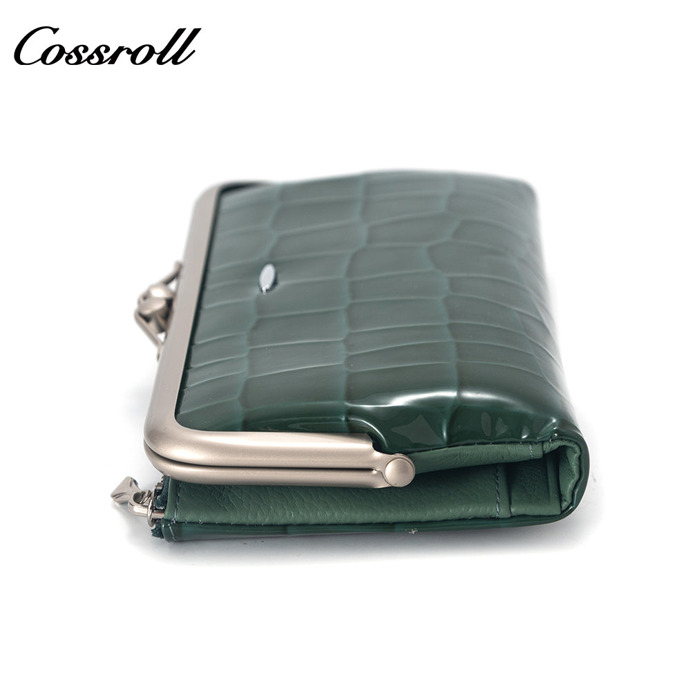 China Professional Customized luxury leather designer crocodile texture patent leather