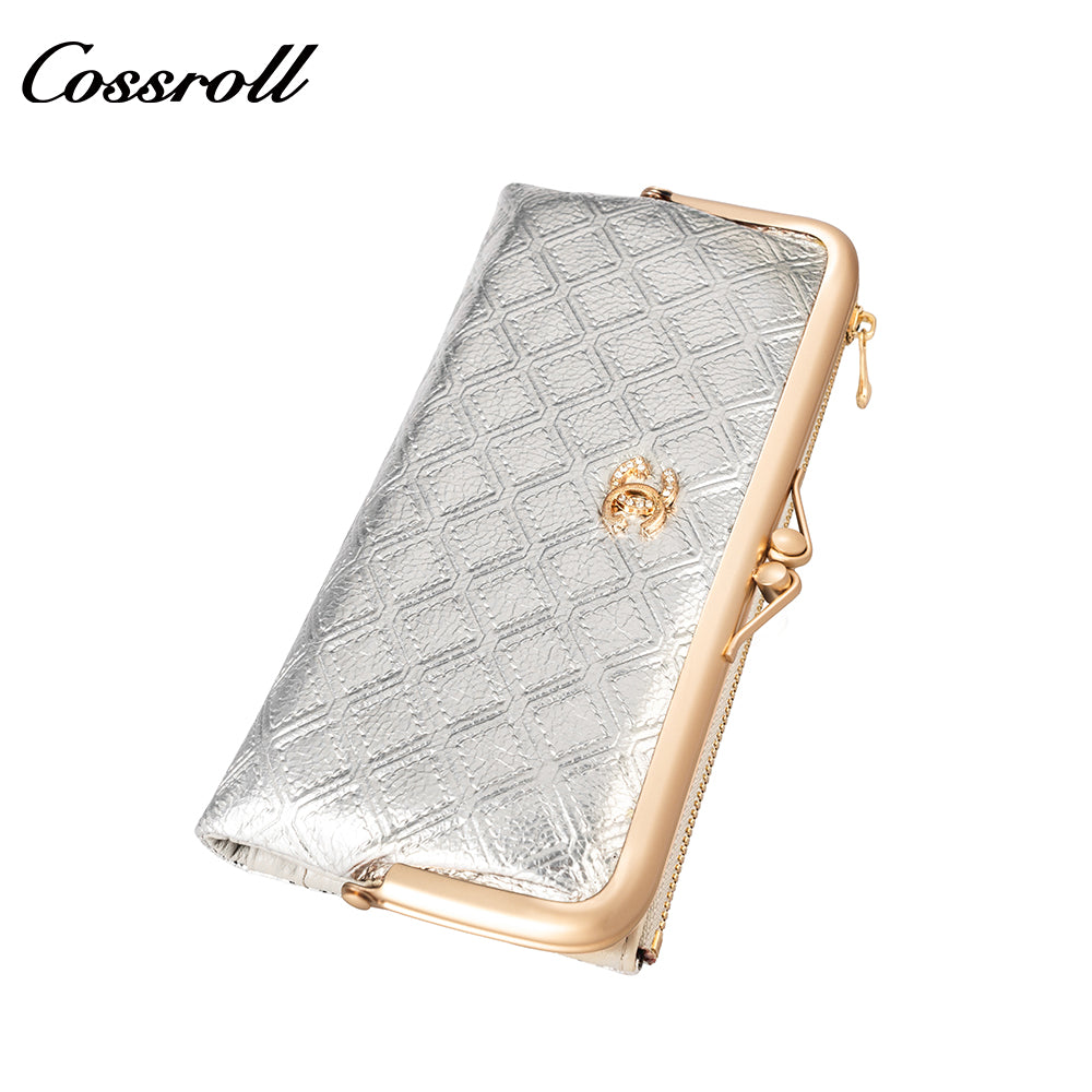 The Factory Produces genuine long card holder wallet geniune leather wallet