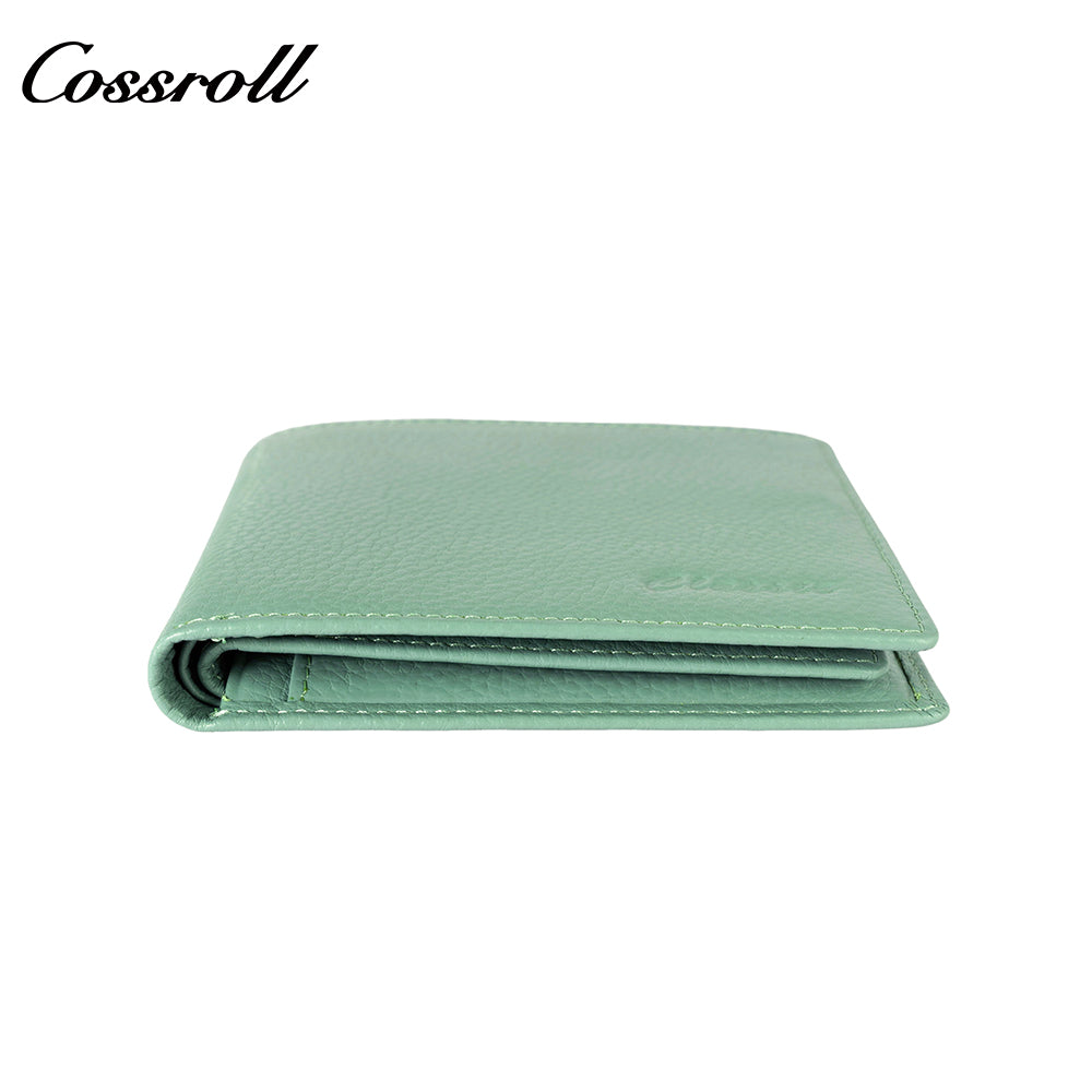 Factory custom short simple leather purse for women cowhide coin wallet for women purse money clip