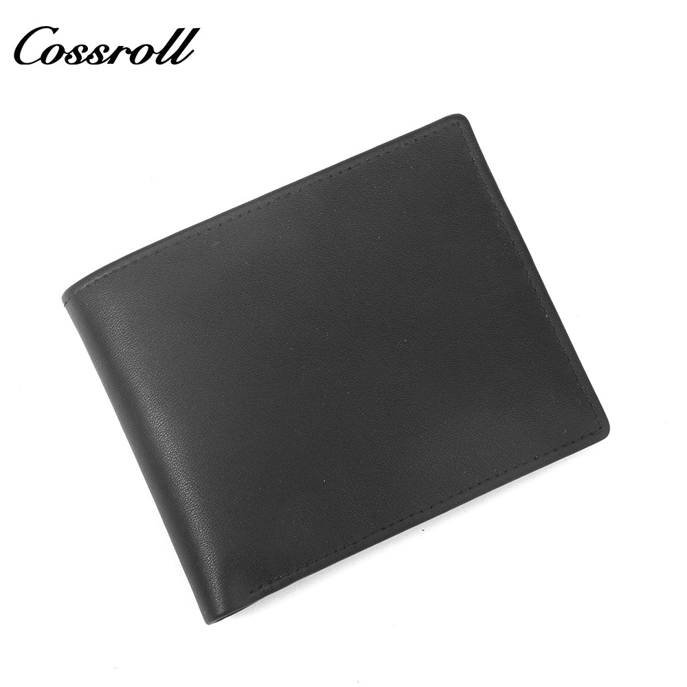 Factory custom short simple leather purse for cowhide coin man wallet for purse money clip