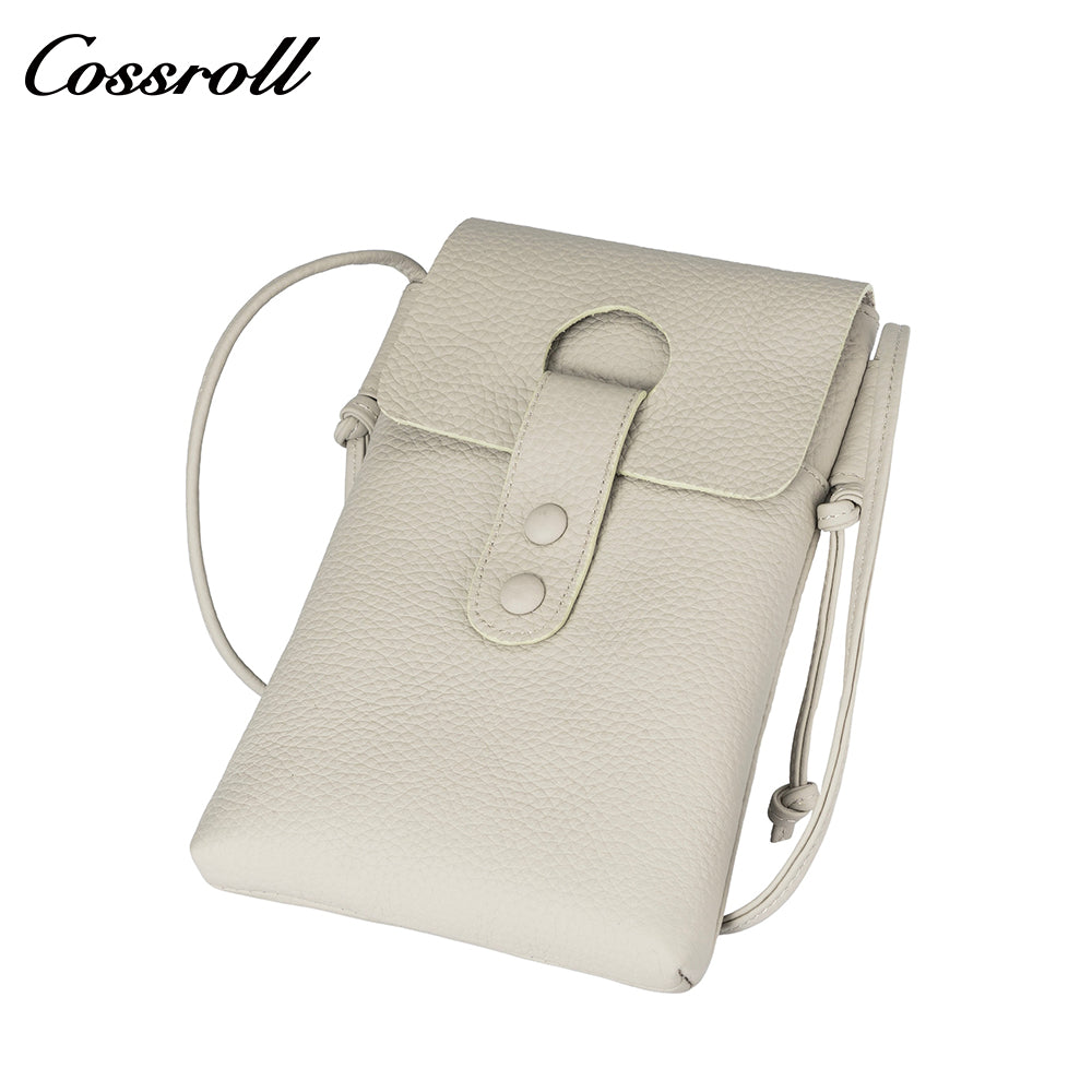 Pure cowhide crossbody bag small mobile phone bag women's 2024 new leather vertical bag cover leisure purse