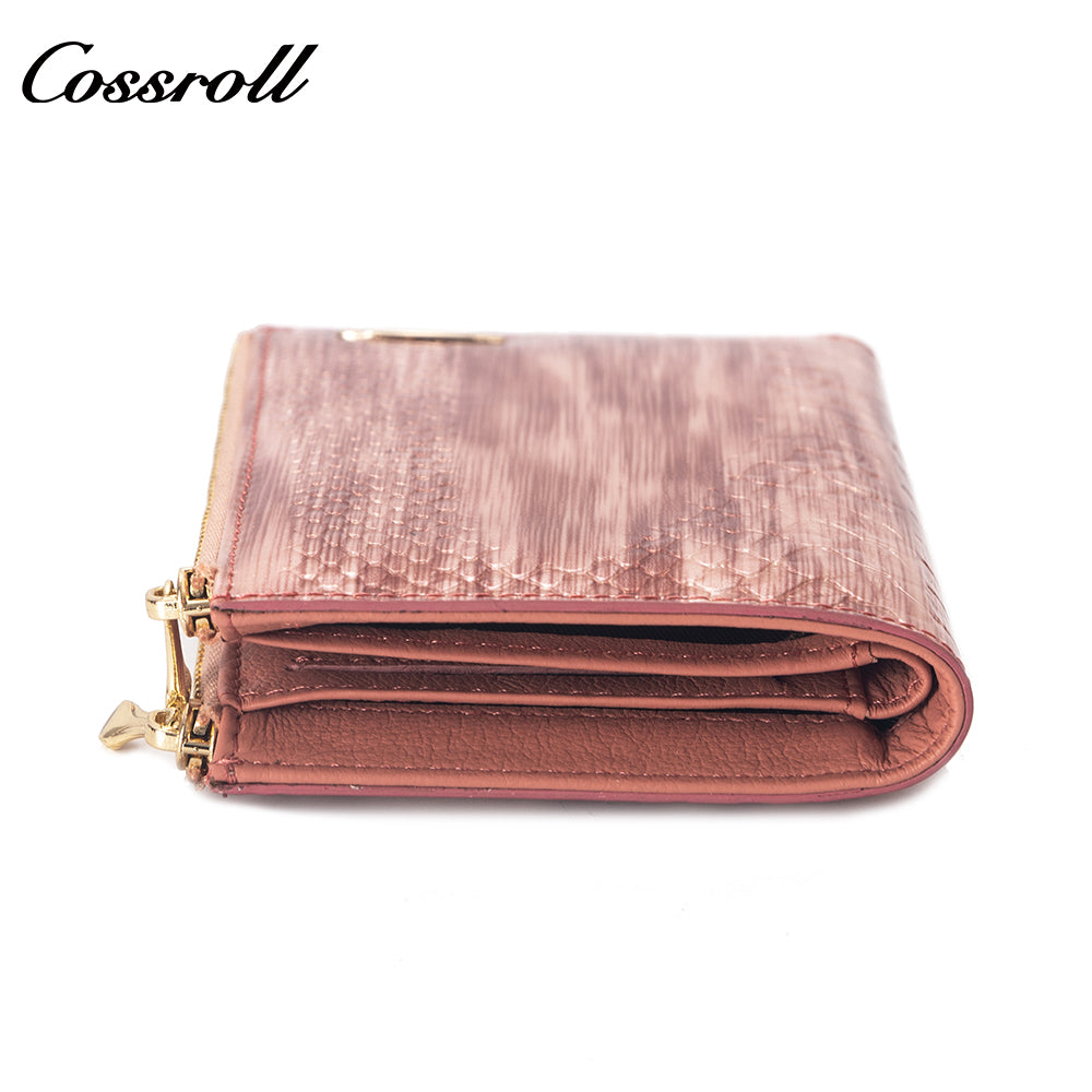 Customized Manufacturer leather luxury women small wallet crocodile texture Genuine Leather