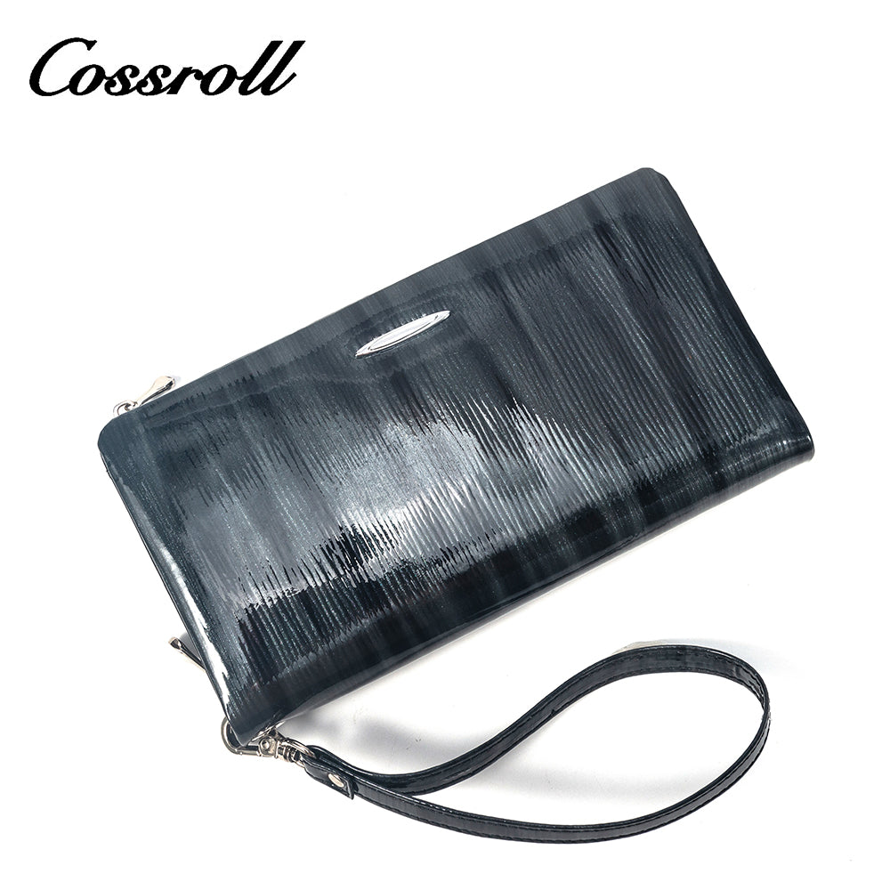 Factory processing custom cross-border new leather women's purse long zipper cowhide women's foreign trade handbag custom