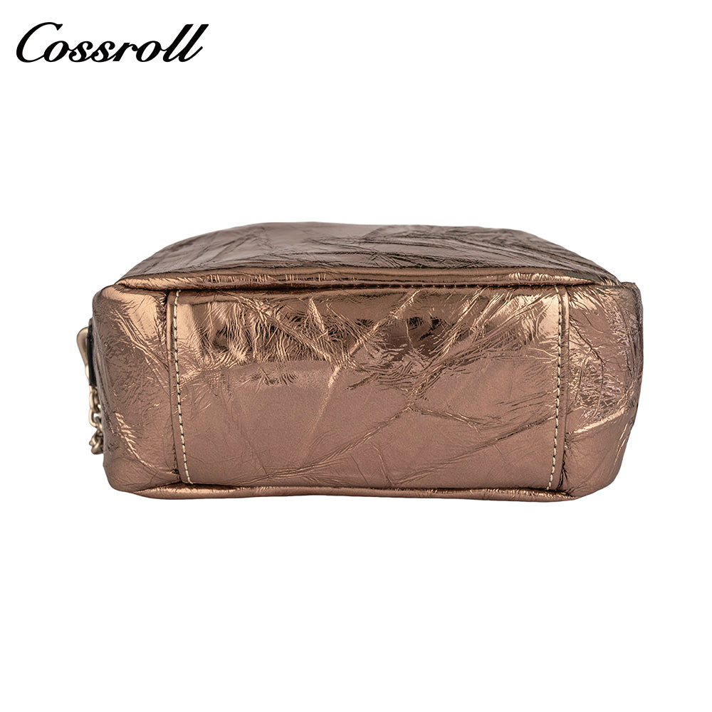 Europe and the United States wind patent leather shoulder crossbody bag small square bag camera bag