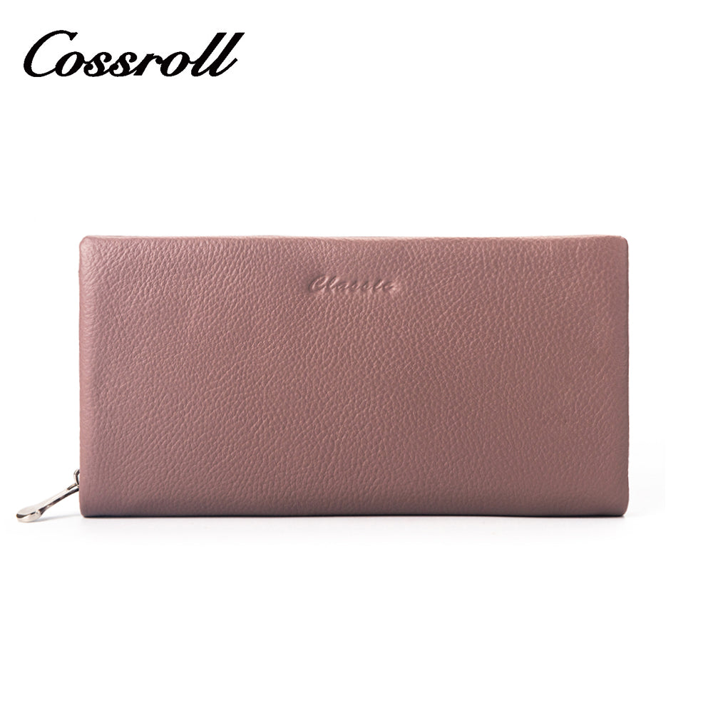 Women Leather Wallet Double Zipper With Cards Slots