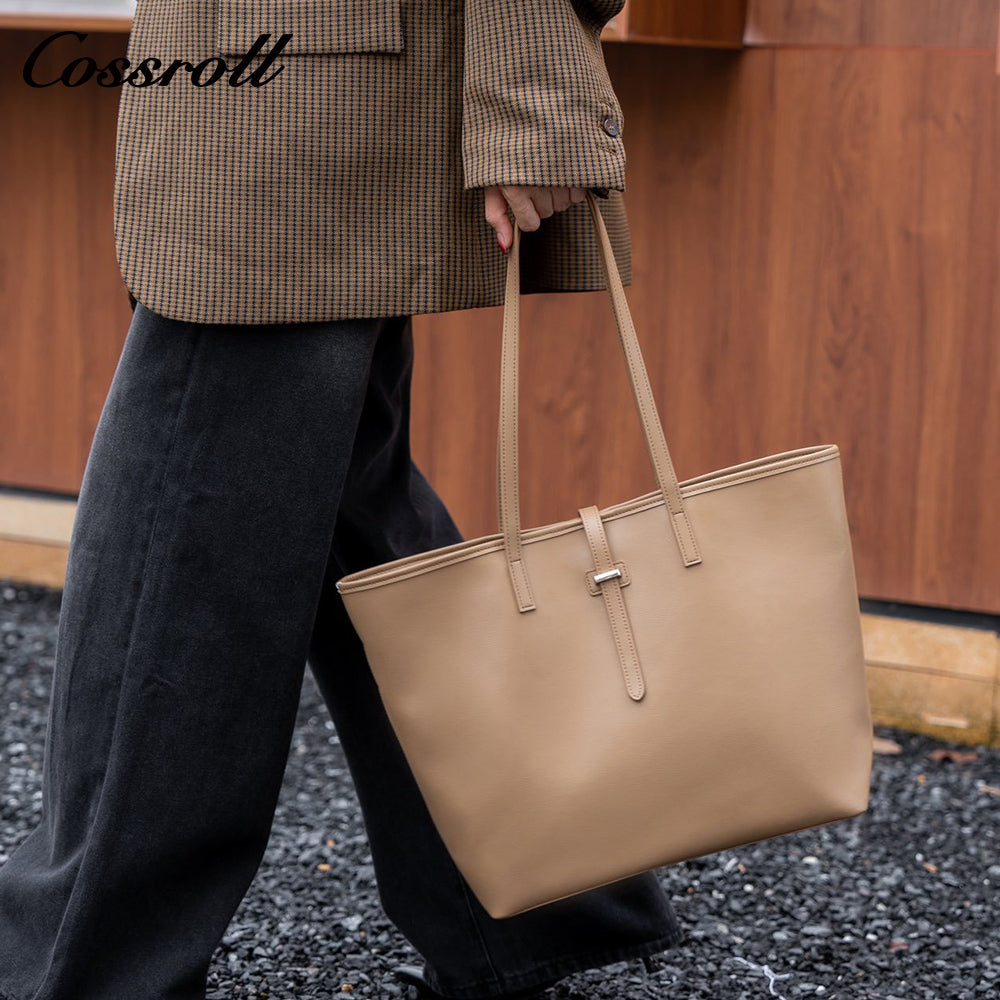 Genuine leather women's bag, large capacity, versatile casual shoulder bag, commuting handbag