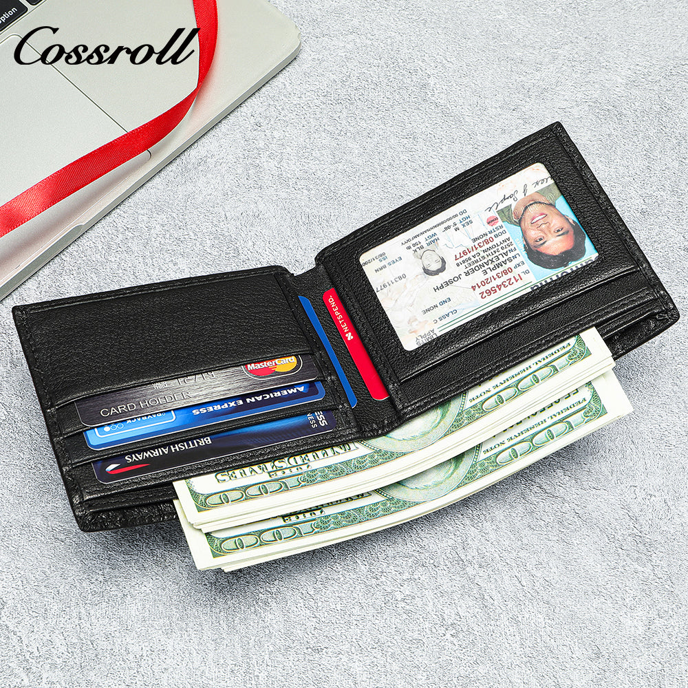 Crocodile Print Wallet Men's Long Genuine Leather Slim Soft Cowhide Money Clip