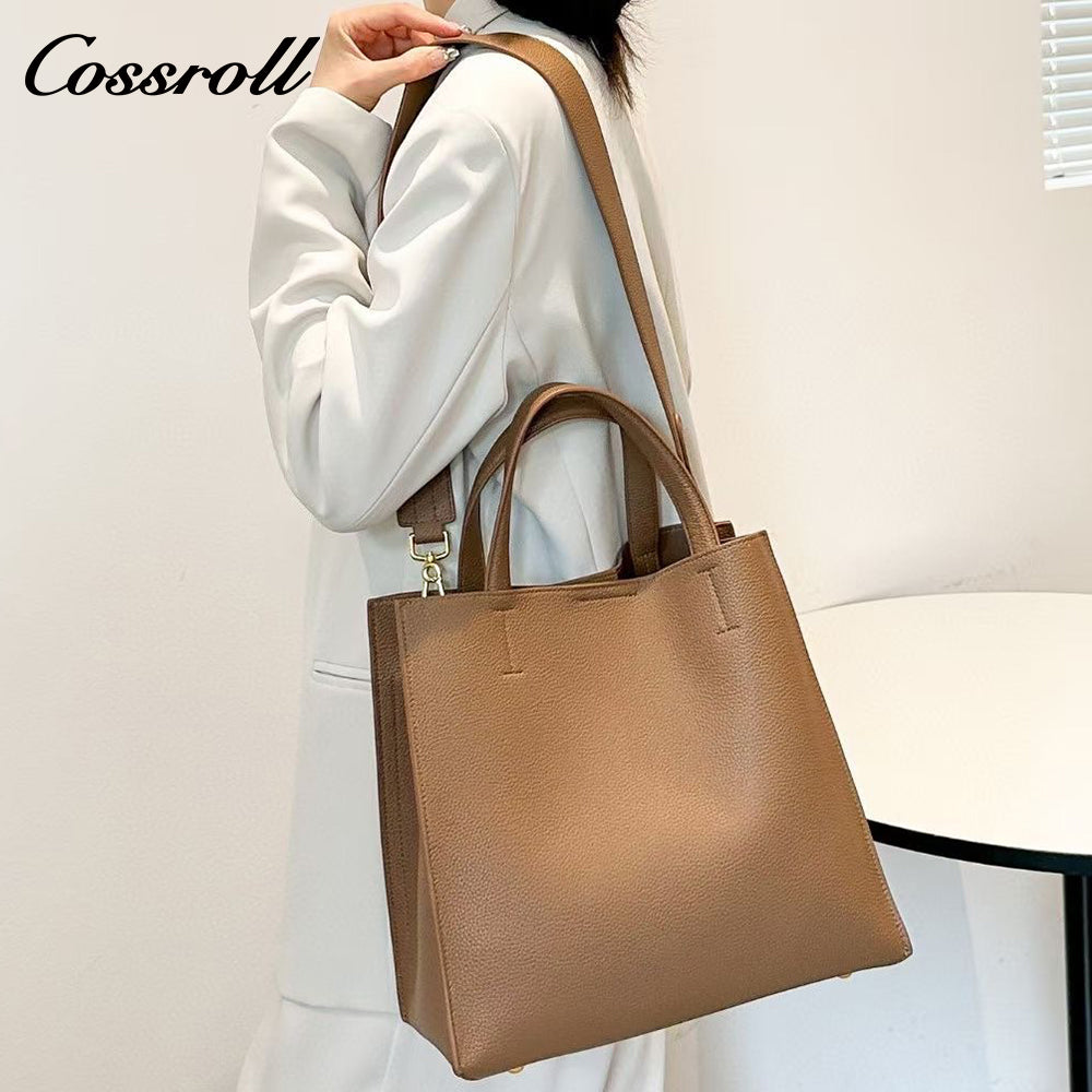 Solid Color Single-Shoulder Women's Bag Casual Lychee Texture Large Capacity Handheld Fashion Versatile Crossbody Bag