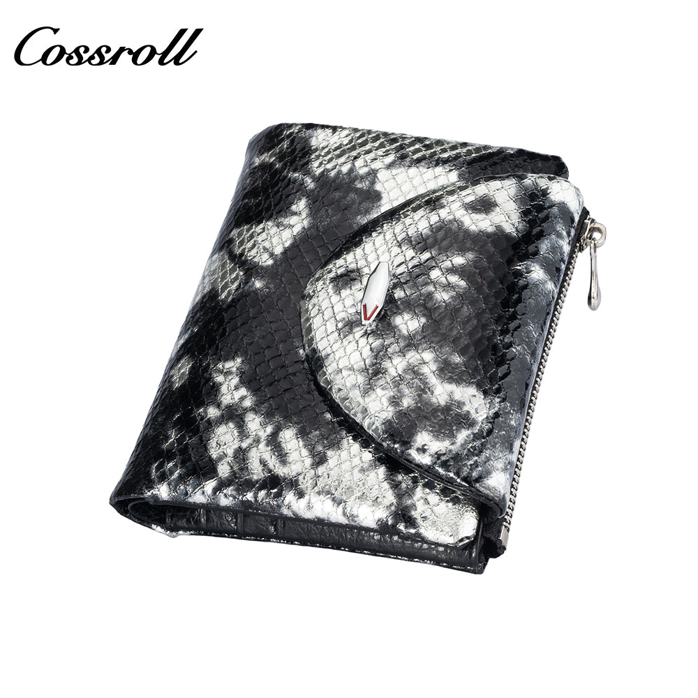 Manufacturers custom foreign trade new wallet female leather short snake wallet cowhide high-end wallet card bag certificate bag