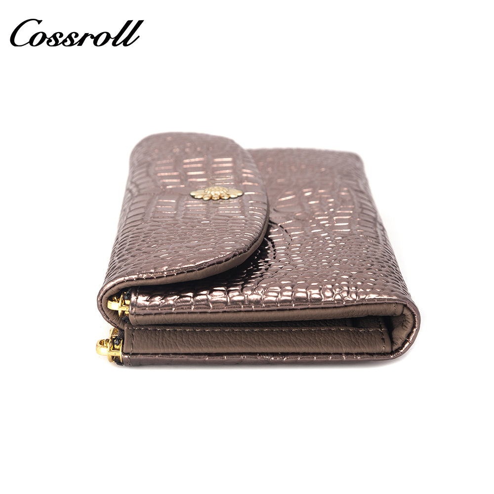 New Designed high women crocodile texture Genuine Leather