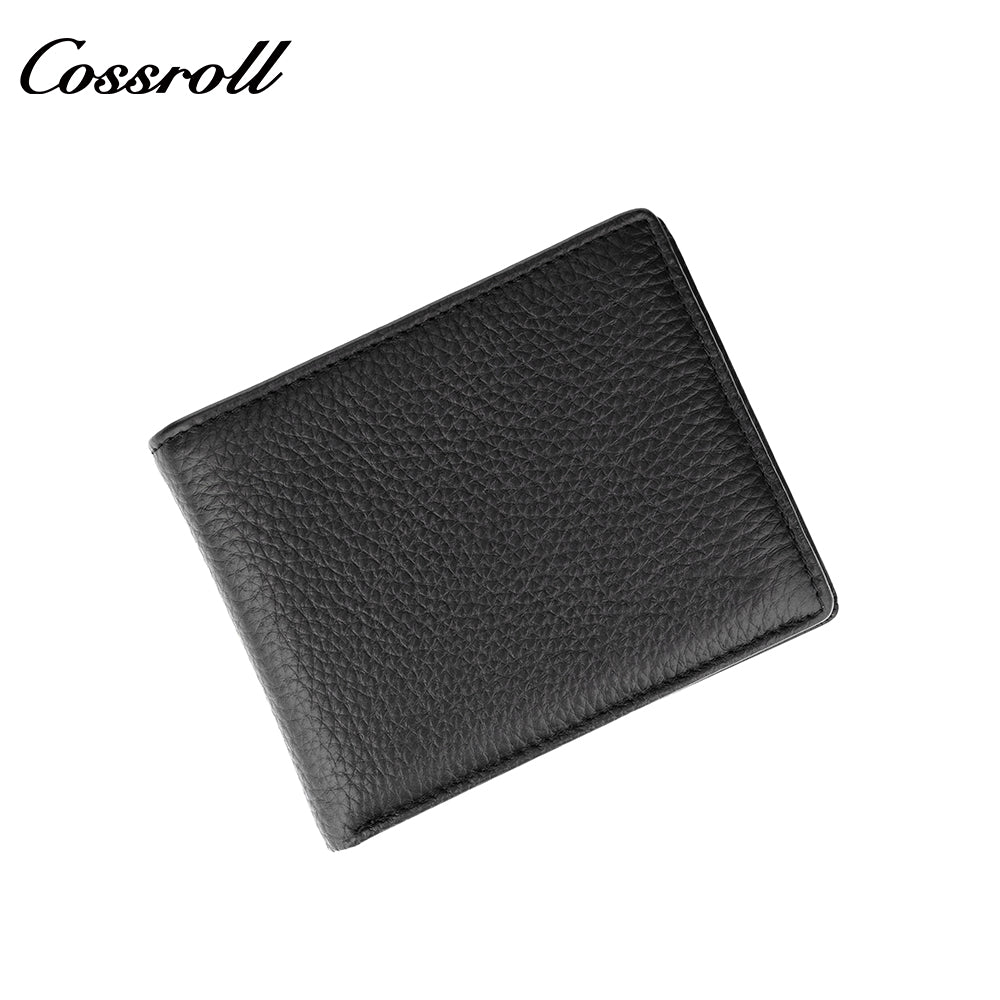 Cross-border men's short leather wallet horizontal wallet classic black head layer cowhide leisure