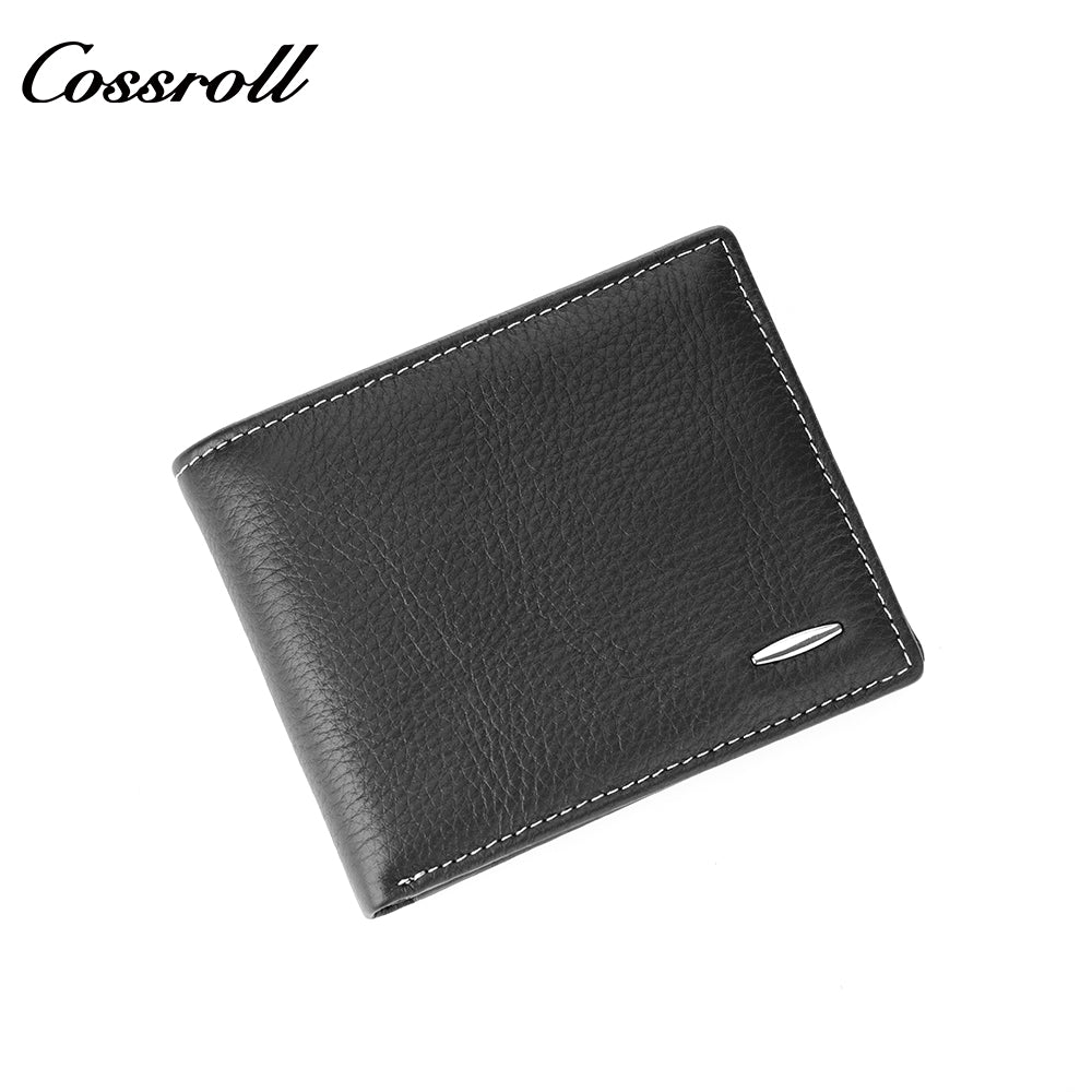 Factory customized cross-border head layer cowhide loose-leaf multi-card classic business wallet