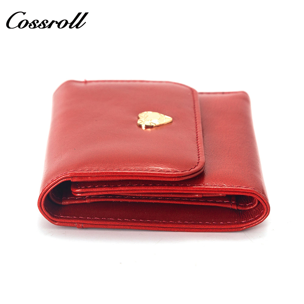 New leather women's long purse zipper wallet Large capacity waxed cowhide coin purse card bag factory custom