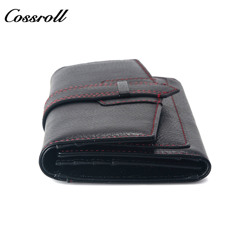 Innovative Design ladies purses multiple slots geniune leather wallet Lychee leather