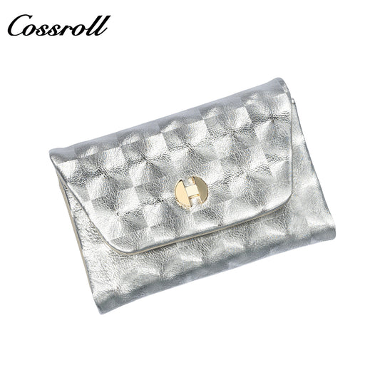 2024 fashion simple solid color texture small wallet summer coin purse