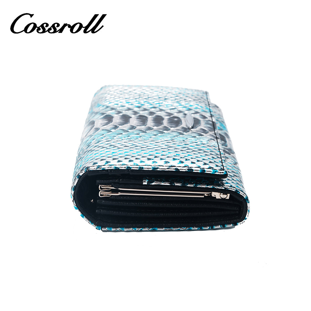 Real python skin long purse handbag Europe and the United States fashion big money clip multi-card leather wallet tide