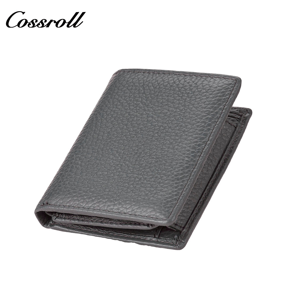 Genuine leather wallet for women short style zipper closure large capacity multiple card slots anti-theft