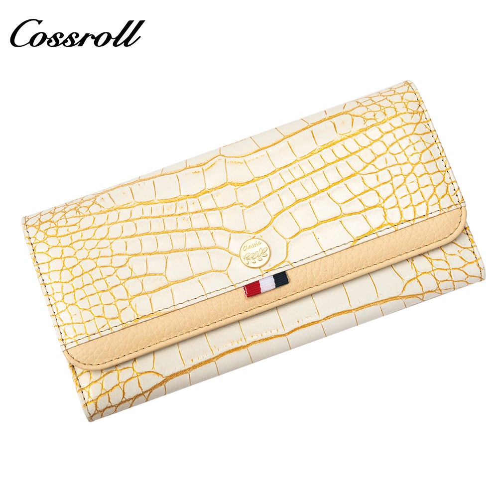 China Professional Customized luxury leather designer crocodile texture Genuine Leather