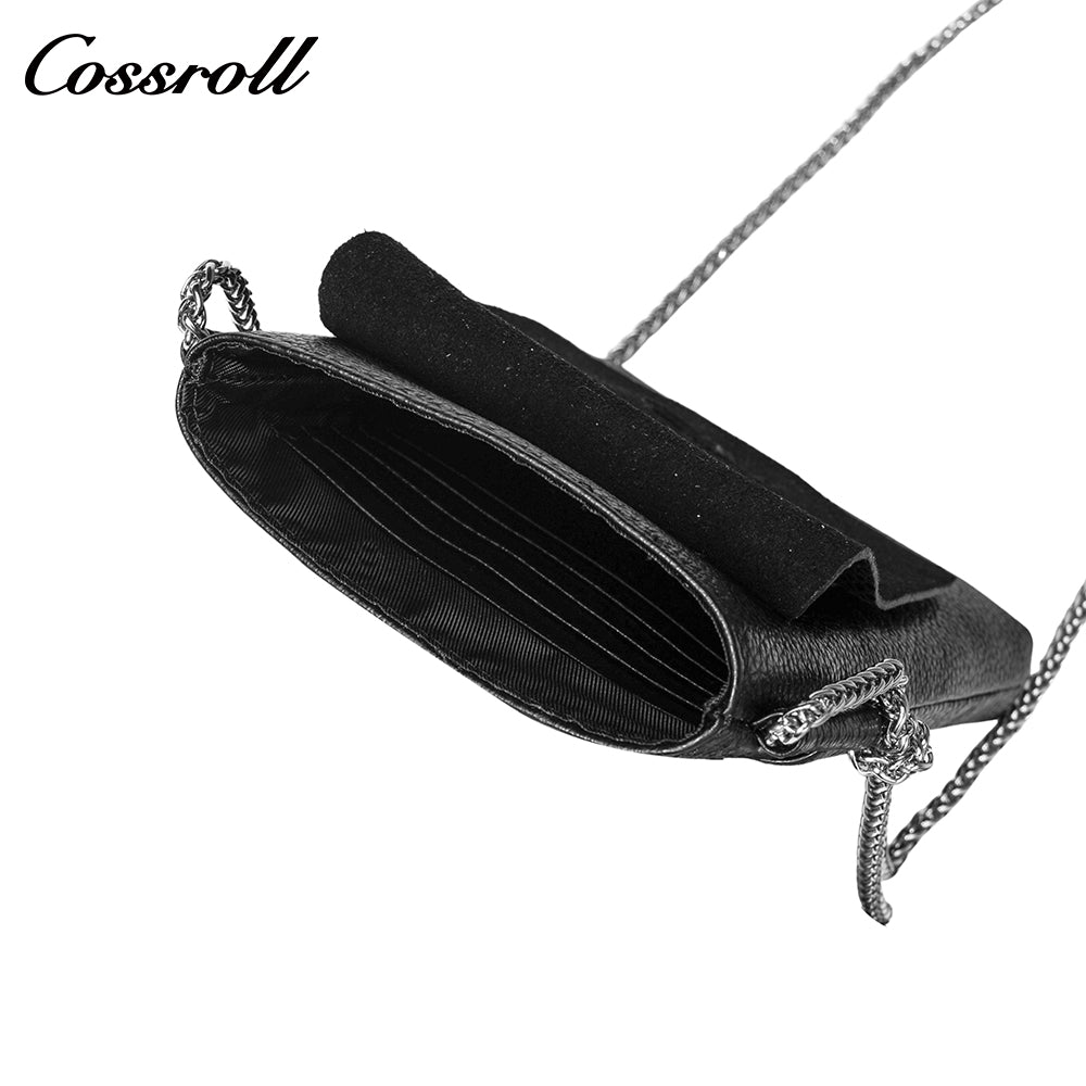 Cowhide snake-print splicing crossbody bag small mobile phone bag female all-match 2024 new leather vertical bag cover leisure purse