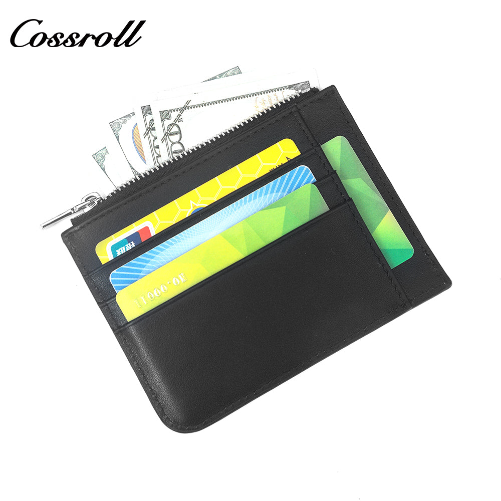 Online Shop Hot Selling high premium slim geniune leather Card wallet Lychee leather