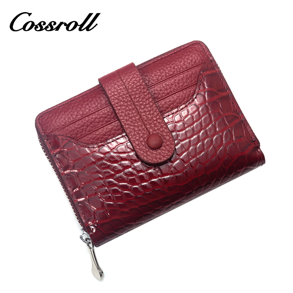 Macaron short wallet Crocodile print multi-card everyday everything fresh wallet