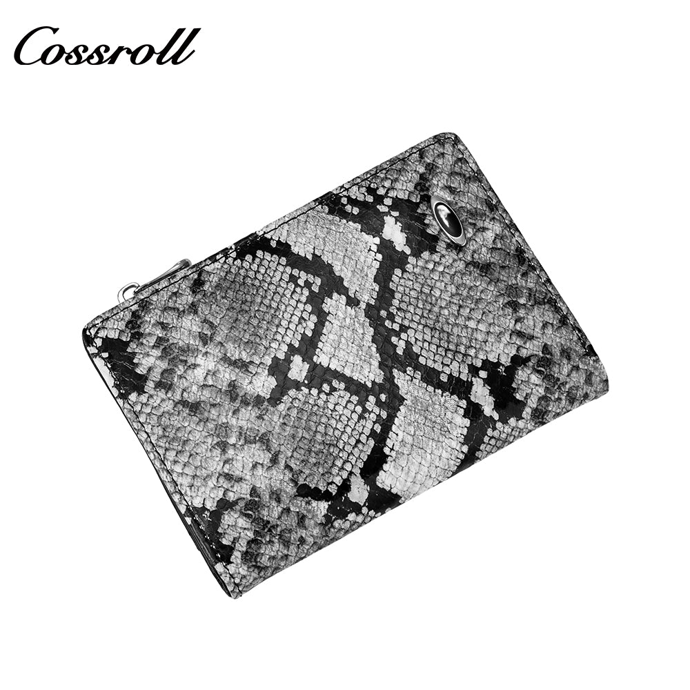 Factory source fashion head layer cowhide ladies wallet python grain animal print