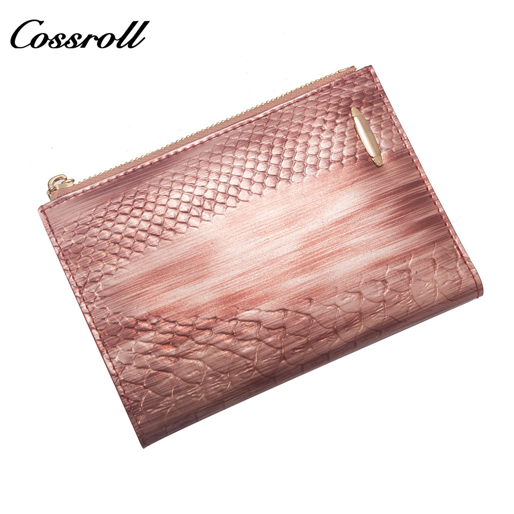 Customized Manufacturer leather luxury women small wallet crocodile texture Genuine Leather
