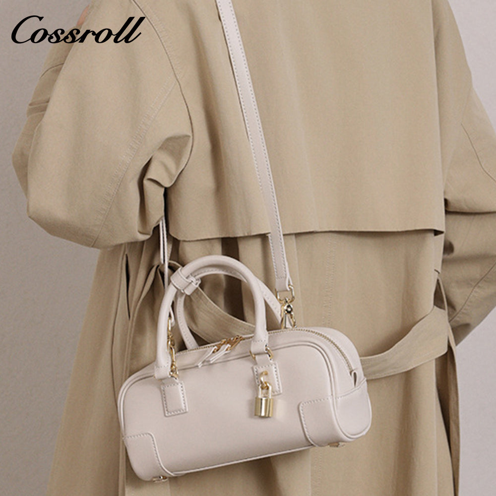 Genuine leather women's crossbody bag, new style cowhide Boston handbag