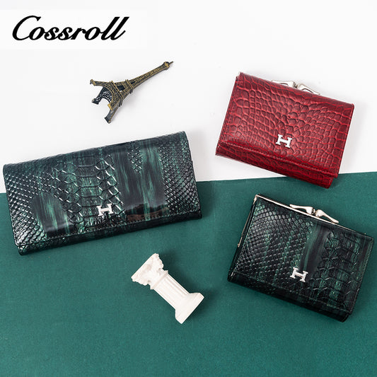 New China Products leather waterproof wallets ladies crocodile texture Genuine Leather