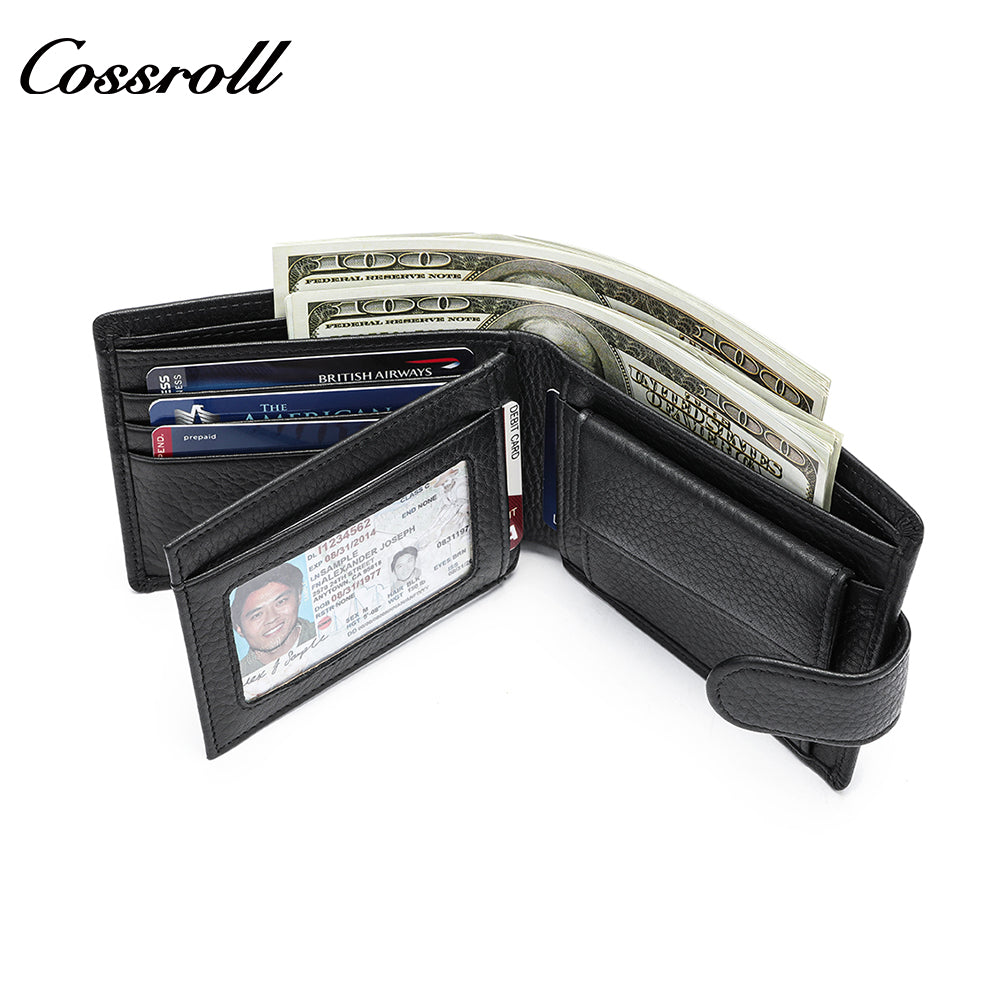 Head Cowhide Man Wallet Genuine Leather Money Clip Horizontal Short Banknote Coin Soft Leather Plain