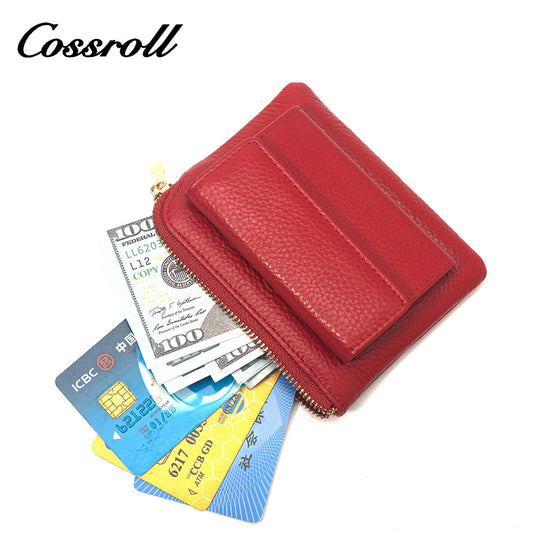 ODM/OEM Manufacturer red genuine leather women's wallet With CE Certificate