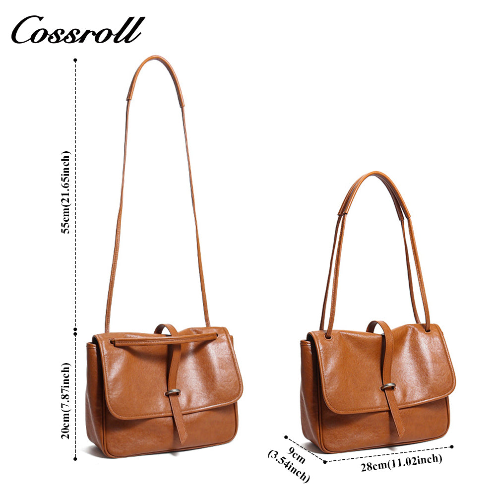 Genuine Women's Bag Vintage Handmade Vegetable Tanned Head Layer Cowhide Shoulder Bag Crossbody Bag Tote Bag Messenger Bag