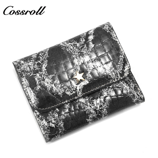 Customized Manufacturer leather luxury women small wallet crocodile texture Genuine Leather