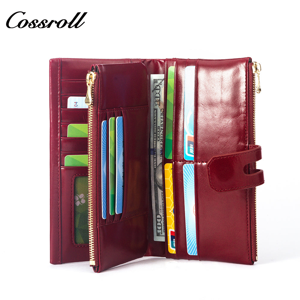 Customized Design Products wallets for women fashionable oil wax leather