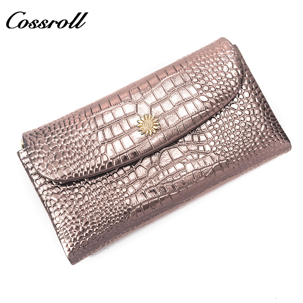 New Designed high women crocodile texture Genuine Leather