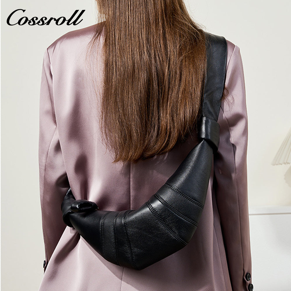 Coson croissant niche design sheepskin lazy dumpling bag leather women's bag tide crossbody bag