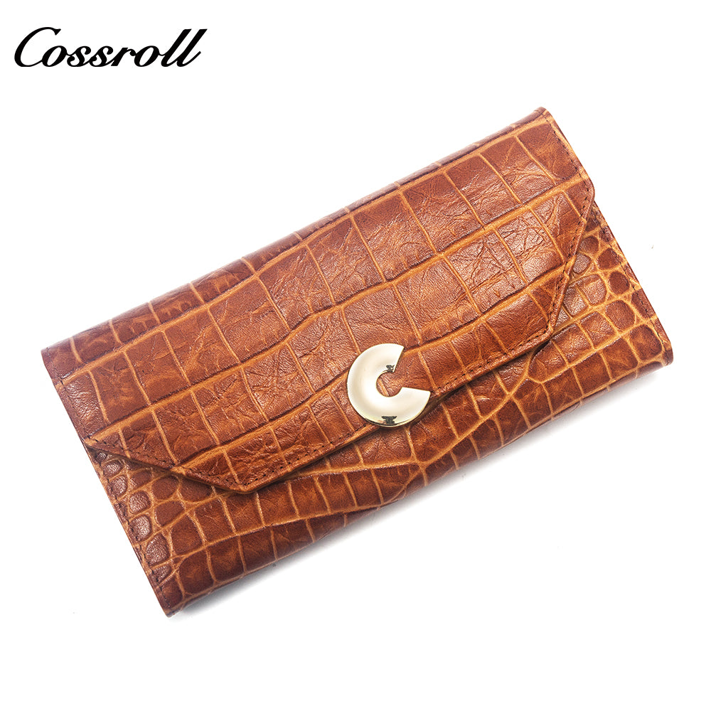 Factory Directly Supply Wallets for women crocodile texture patent leather