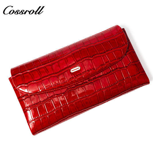 Most Selling Products manufactory for women embossed stone pattern geniune leather wallet