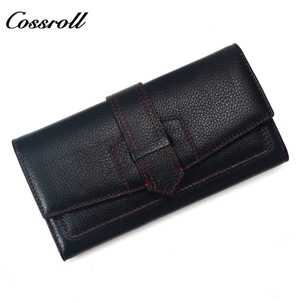 Innovative Design ladies purses multiple slots geniune leather wallet Lychee leather