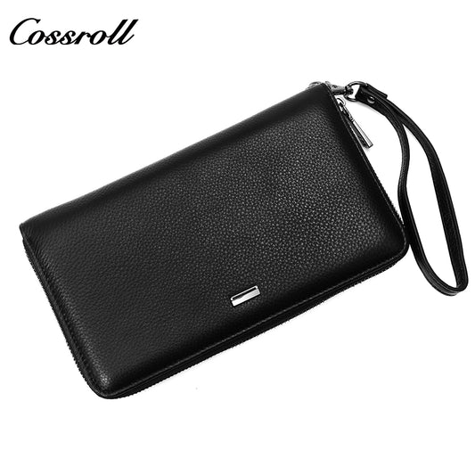 New Genuine Leather Men's Wallet Long Zipper Large Capacity Clutch Cowhide Clutch Bag Wallet Best Selling