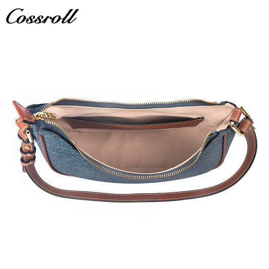 Denim Underarm Bag, Casual Shoulder Bag for Women, Commute Crossbody Purse with Adjustable Strap