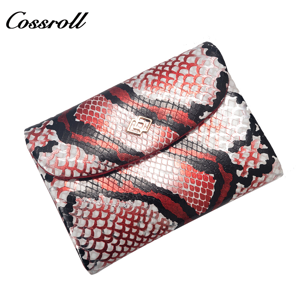 Manufacturers customized new leather short long purse cross-border Europe and the United States python cowhide multi-card money clip
